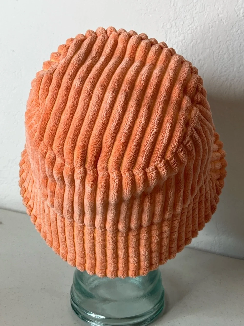 wild fable Plush Ribbed Peach-Orange Bucket Hat